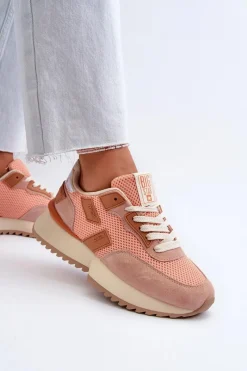 Hot Sneakersy Damskie Big Star NN274976 Pomarańczowe Damskie Buty Sportowe Big Star|Sneakersy Damskie