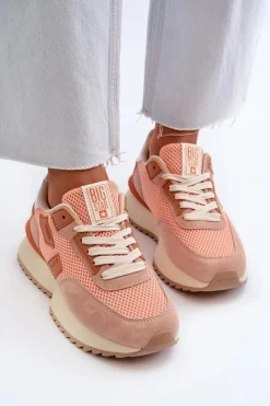 Hot Sneakersy Damskie Big Star NN274976 Pomarańczowe Damskie Buty Sportowe Big Star|Sneakersy Damskie