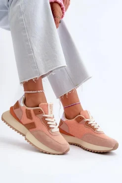 Hot Sneakersy Damskie Big Star NN274976 Pomarańczowe Damskie Buty Sportowe Big Star|Sneakersy Damskie