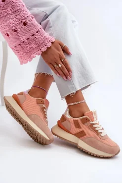 Hot Sneakersy Damskie Big Star NN274976 Pomarańczowe Damskie Buty Sportowe Big Star|Sneakersy Damskie