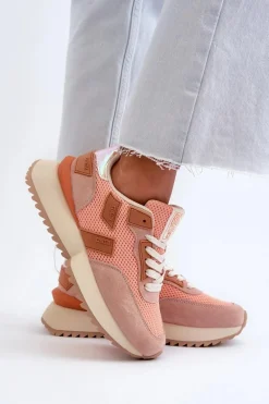 Hot Sneakersy Damskie Big Star NN274976 Pomarańczowe Damskie Buty Sportowe Big Star|Sneakersy Damskie