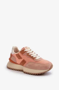 Hot Sneakersy Damskie Big Star NN274976 Pomarańczowe Damskie Buty Sportowe Big Star|Sneakersy Damskie