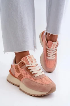 Hot Sneakersy Damskie Big Star NN274976 Pomarańczowe Damskie Buty Sportowe Big Star|Sneakersy Damskie