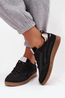 New Sneakersy Damskie Czarne Hanelor Damskie Sneakersy Damskie