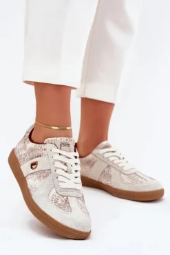 Buty Sportowe Na Platformie|Sneakersy Damskie>Daniel Lopez Just Dare Sneakersy Damskie SS2D4032 Zwierzęcy Wzór Beżowe