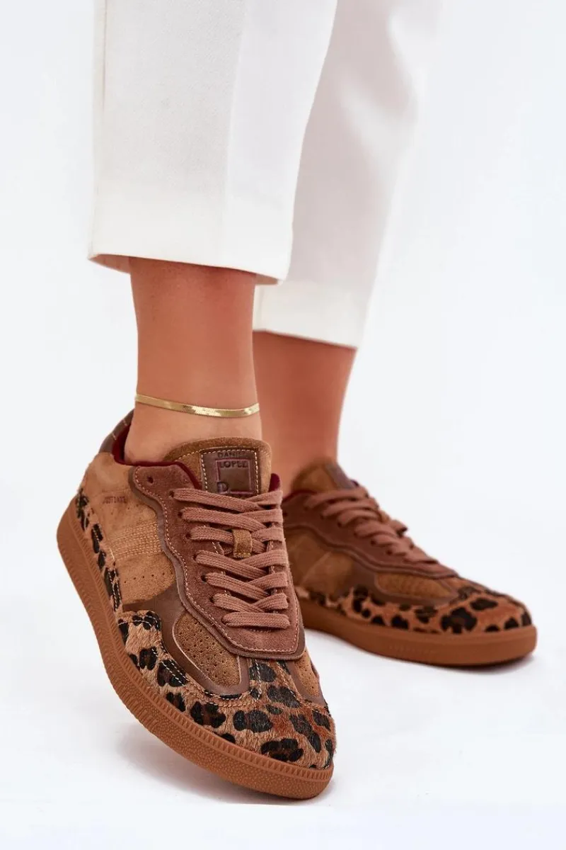 Discount Sneakersy Damskie SS2D4017 Panterka Damskie Buty Sportowe Na Platformie|Sneakersy Damskie