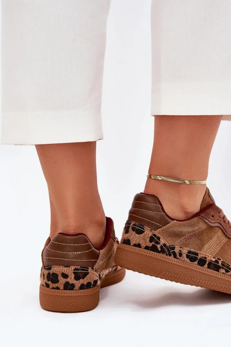 Discount Sneakersy Damskie SS2D4017 Panterka Damskie Buty Sportowe Na Platformie|Sneakersy Damskie