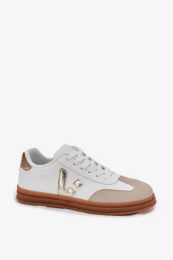 Sale Boto Sneakersy Damskie Eko Skórzane Białe Micca