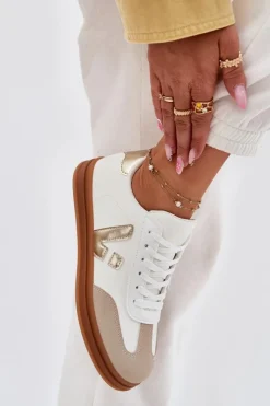 Sale Boto Sneakersy Damskie Eko Skórzane Białe Micca