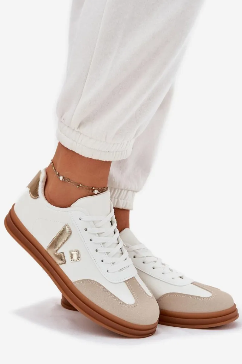 Sale Boto Sneakersy Damskie Eko Skórzane Białe Micca