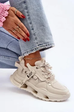 Sneakersy Damskie>GOE Sneakersy Damskie NN2N4041 Beżowe