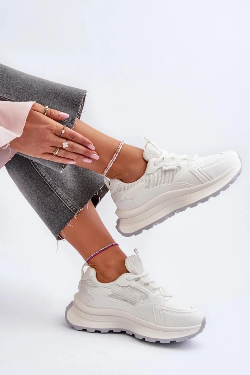 Best Big Star Shoes Sneakersy Damskie HI-POLY SYSTEM Big Star NN274A107 Białe Biały