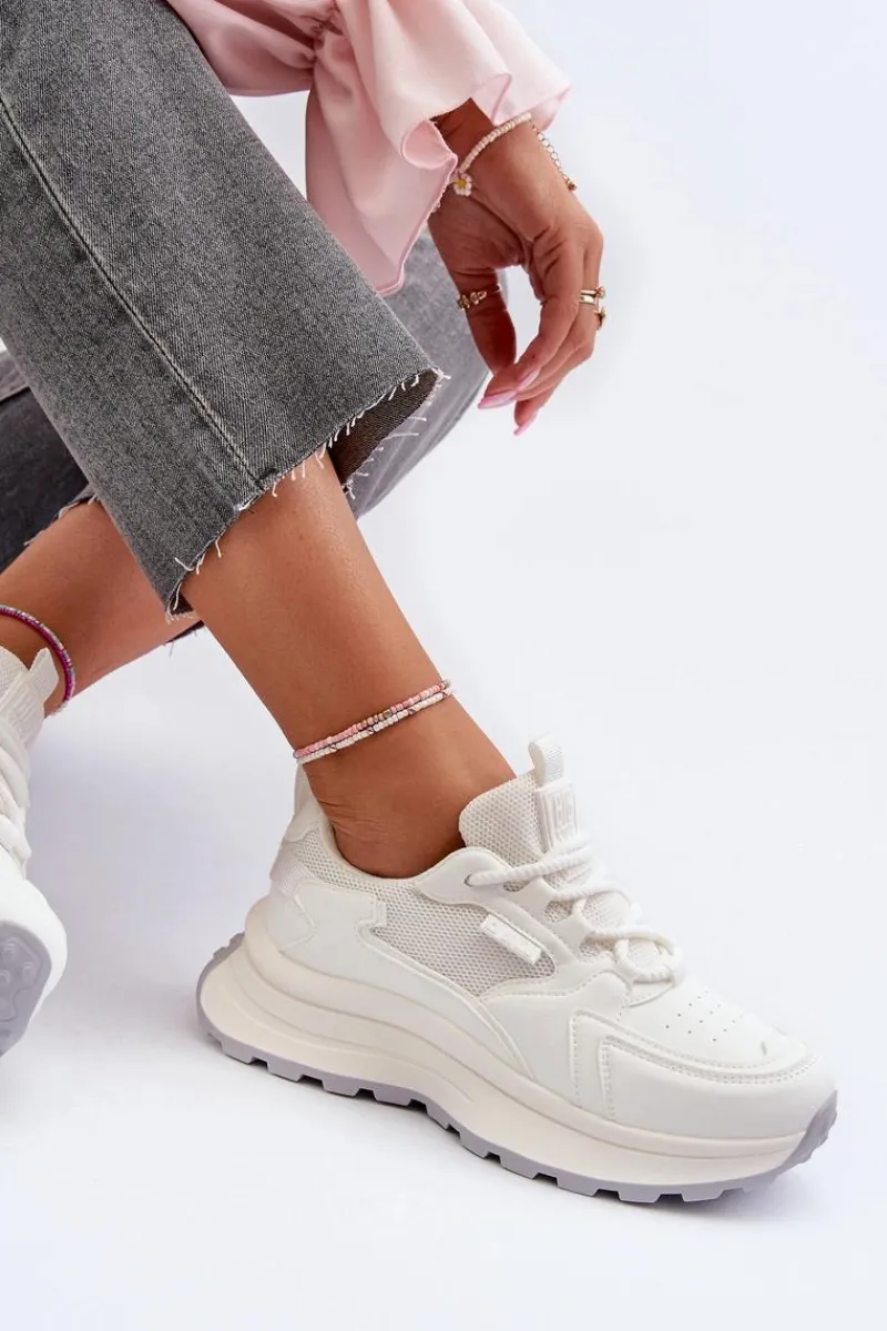 Best Big Star Shoes Sneakersy Damskie HI-POLY SYSTEM Big Star NN274A107 Białe Biały