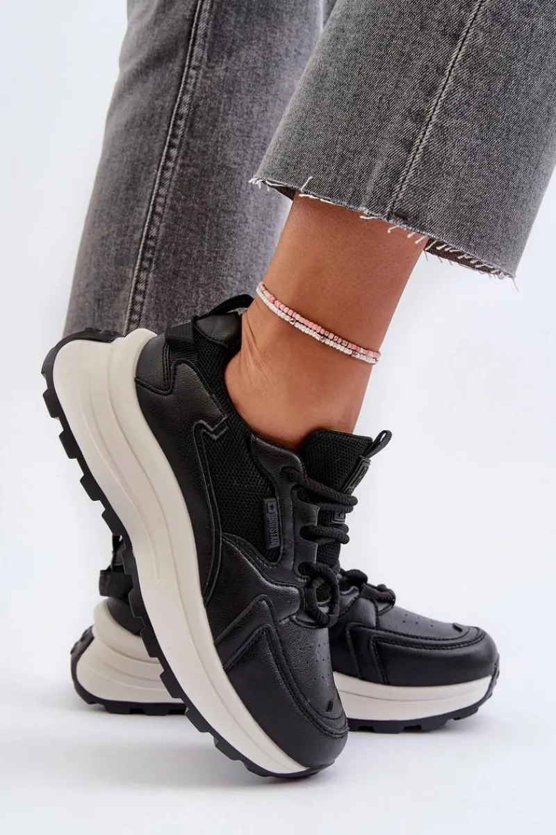 Buty Sportowe Big Star|Sneakersy Damskie>Big Star Shoes Sneakersy Damskie HI-POLY SYSTEM Big Star NN274A106 Czarne