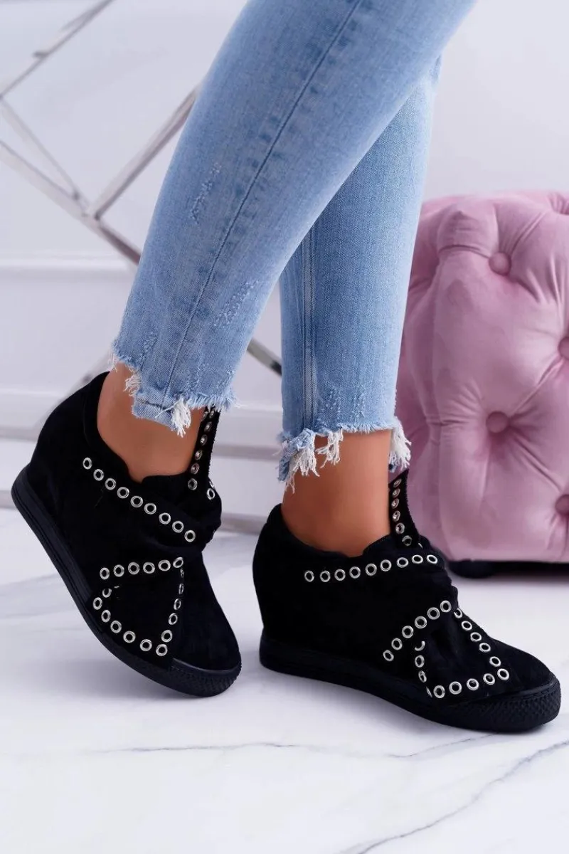 Sneakersy Damskie>Boto Sneakersy damskie Koturny LU BOO Czarne Margo