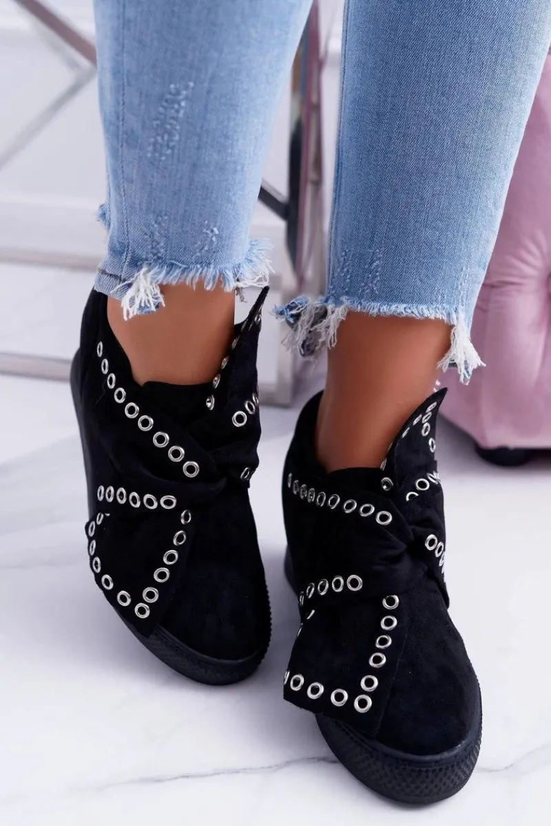 Sneakersy Damskie>Boto Sneakersy damskie Koturny LU BOO Czarne Margo