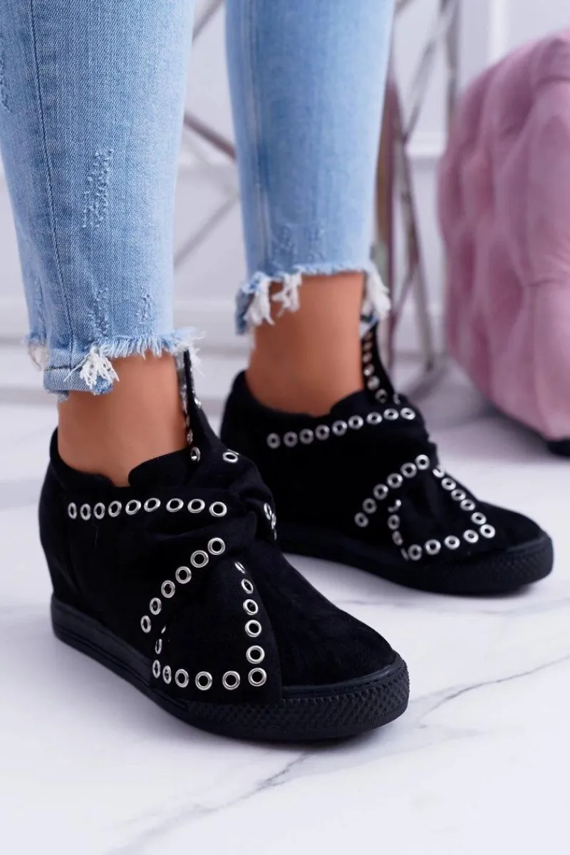 Sneakersy Damskie>Boto Sneakersy damskie Koturny LU BOO Czarne Margo