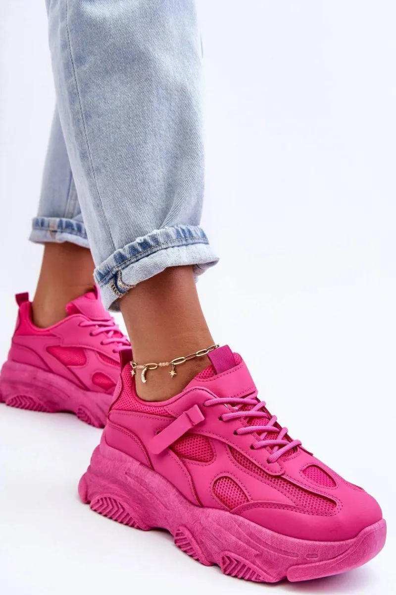 Sale Boto Sneakersy Damskie Na Masywnej Platformie Fuksja Agnenia