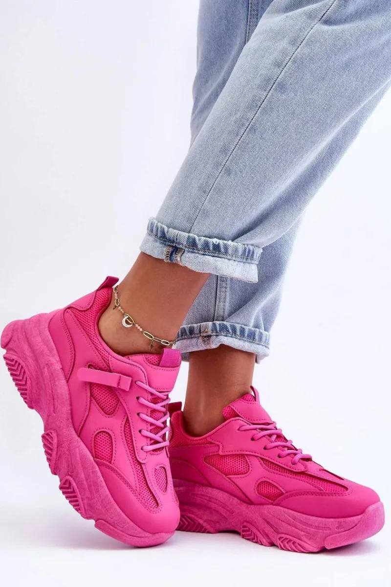 Sale Boto Sneakersy Damskie Na Masywnej Platformie Fuksja Agnenia