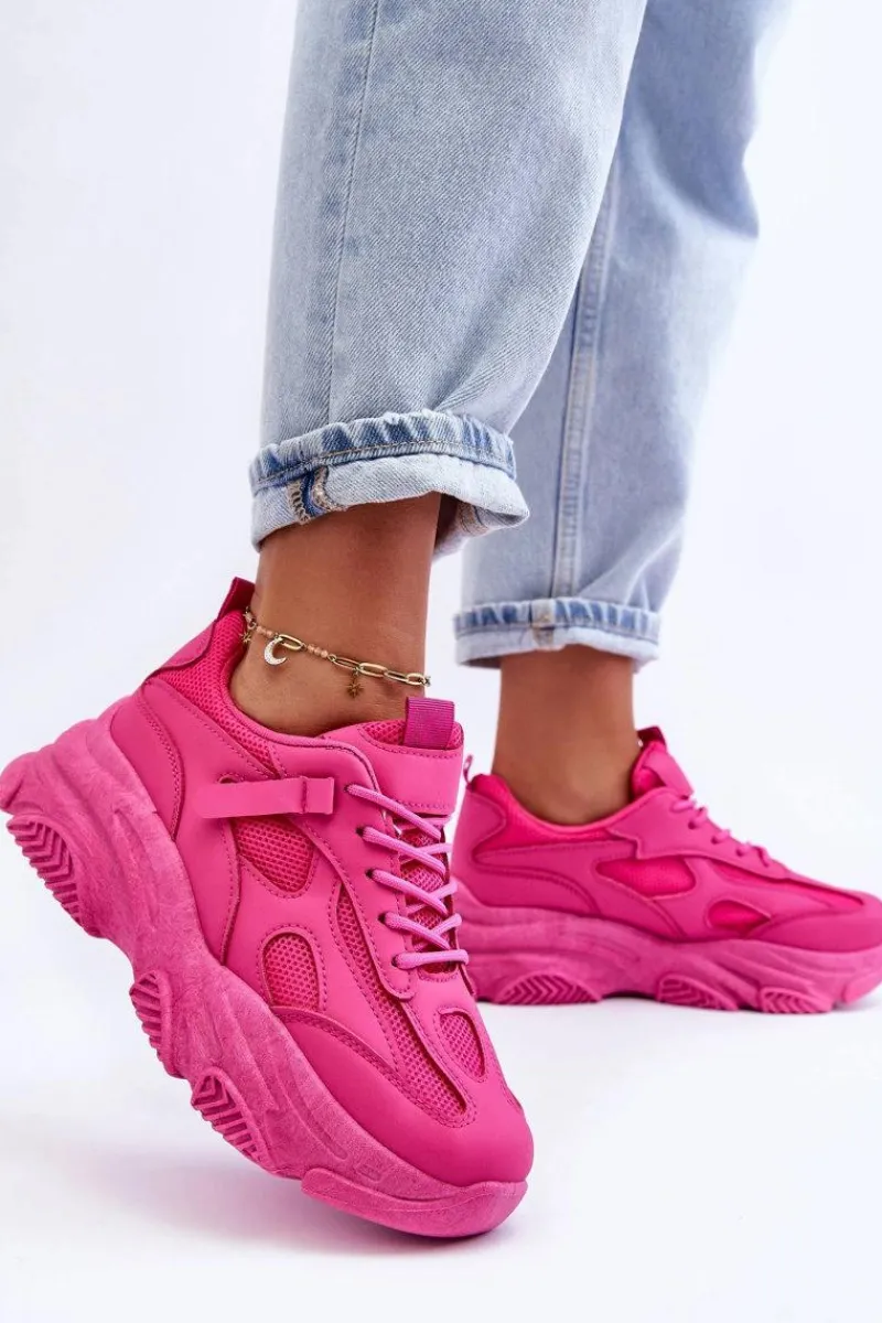 Sale Boto Sneakersy Damskie Na Masywnej Platformie Fuksja Agnenia