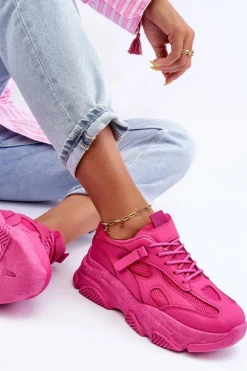 Sale Boto Sneakersy Damskie Na Masywnej Platformie Fuksja Agnenia