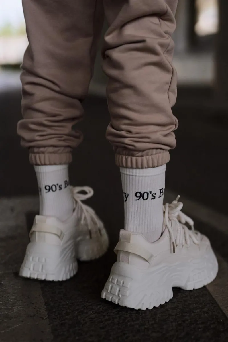 Sale Boto Sneakersy Damskie Na Masywnej Podeszwie Jasnobeżowe Nevela Beżowy