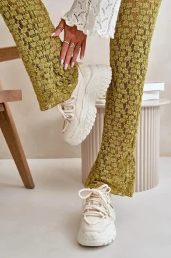 Sale Boto Sneakersy Damskie Na Masywnej Podeszwie Jasnobeżowe Nevela Beżowy