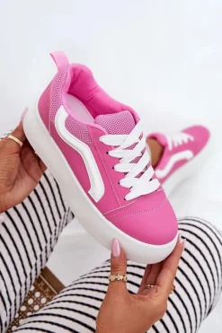 Hot Sneakersy Damskie Na Platformie Fuksja Tellnira Damskie Buty Sportowe Na Platformie|Sneakersy Damskie