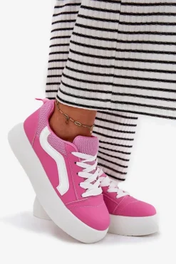Hot Sneakersy Damskie Na Platformie Fuksja Tellnira Damskie Buty Sportowe Na Platformie|Sneakersy Damskie