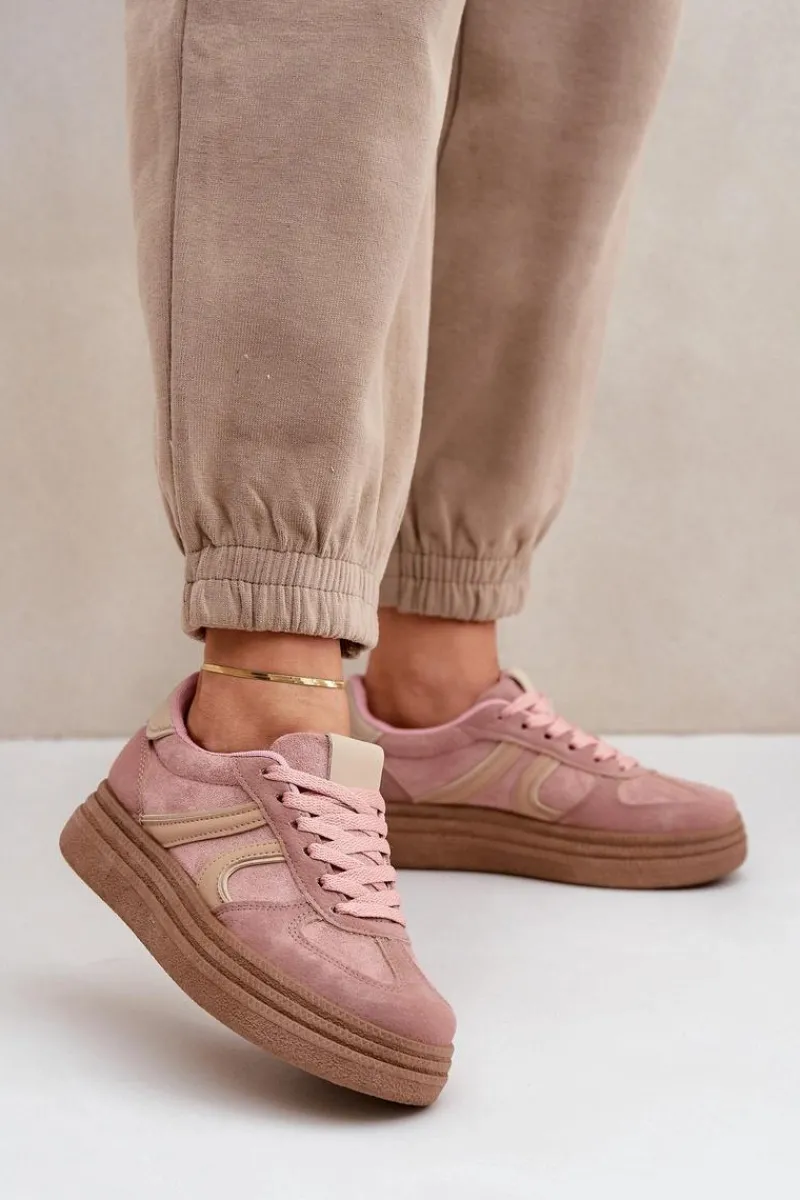 Buty Sportowe Na Platformie|Sneakersy Damskie>Boto Sneakersy Damskie Na Platformie Różowe Lesida
