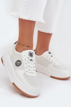 Clearance Sneakersy Damskie Na Platformie Big Star RR274572 HI-POLY SYSTEM Białe Damskie Buty Sportowe Big Star|Sneakersy Damskie