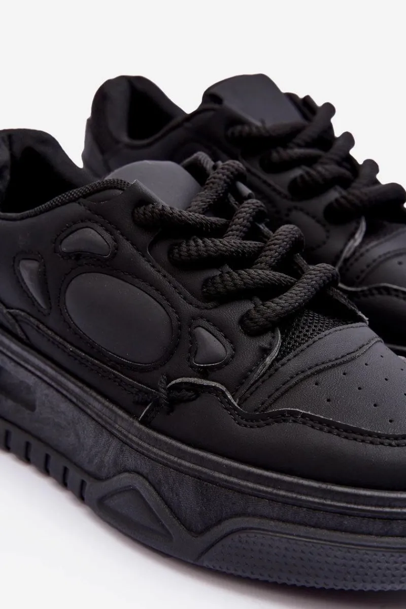 Discount Sneakersy Damskie Na Platformie Czarne Finos Damskie Buty Sportowe Na Platformie|Sneakersy Damskie