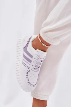 Sale Boto Sneakersy Damskie Na Platformie Fioletowe Ofenale Fioletowy