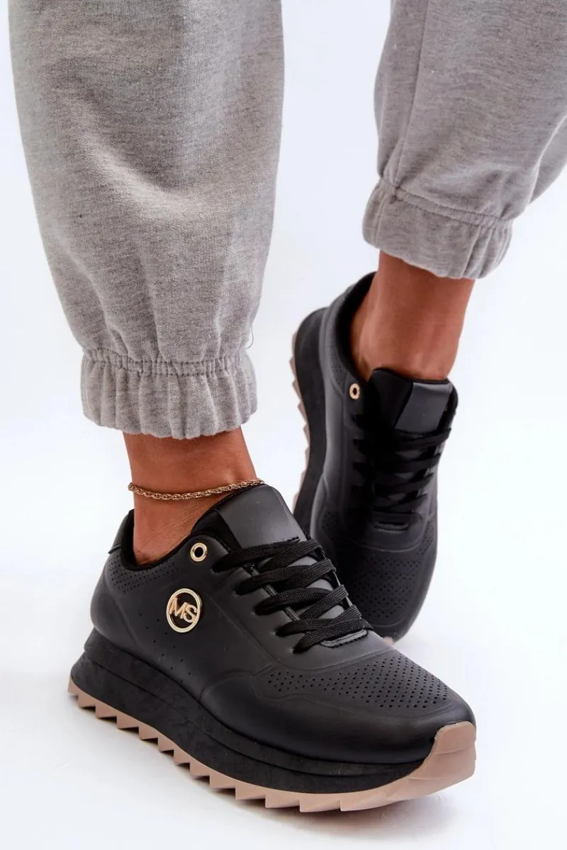 Sneakersy Damskie Na Platformie Czarne Rottiana Damskie Sneakersy Damskie