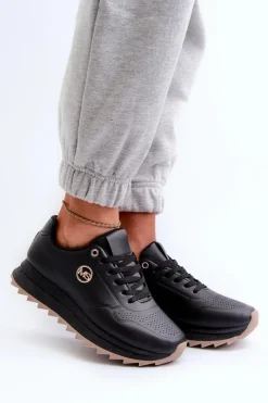Sneakersy Damskie Na Platformie Czarne Rottiana Damskie Sneakersy Damskie