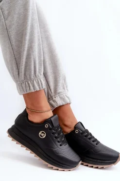 Sneakersy Damskie Na Platformie Czarne Rottiana Damskie Sneakersy Damskie