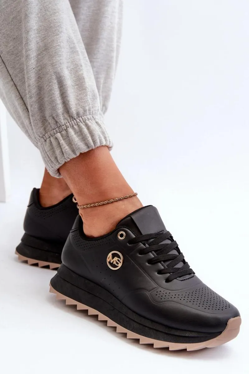 Sneakersy Damskie Na Platformie Czarne Rottiana Damskie Sneakersy Damskie
