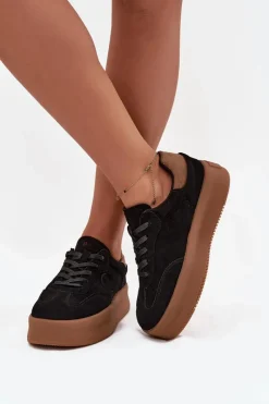 Online Big Star Shoes Sneakersy Damskie Na Platformie Big Star SS274761 Czarne Czarny