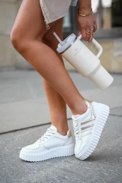 Outlet Boto Sneakersy Damskie Na Platformie Złote Ofenale