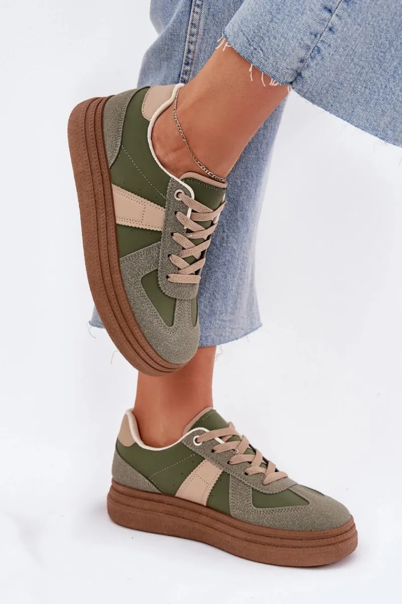 Buty Sportowe Na Platformie|Sneakersy Damskie>Boto Sneakersy Damskie Na Platformie Zielone Dovina
