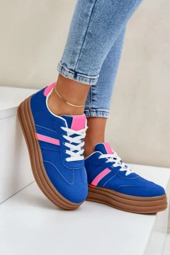 Sneakersy Damskie>Boto Sneakersy Damskie Na Platformie Granatowe Dravinnia
