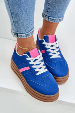 Sneakersy Damskie></noscript>Boto Sneakersy Damskie Na Platformie Granatowe Dravinnia