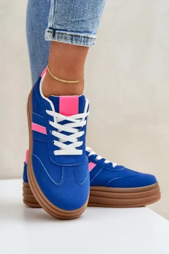 Sneakersy Damskie></noscript>Boto Sneakersy Damskie Na Platformie Granatowe Dravinnia