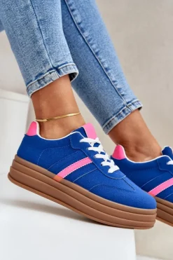 Sneakersy Damskie></noscript>Boto Sneakersy Damskie Na Platformie Granatowe Dravinnia