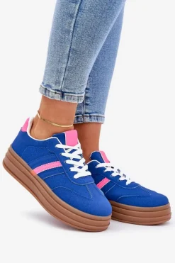Sneakersy Damskie></noscript>Boto Sneakersy Damskie Na Platformie Granatowe Dravinnia