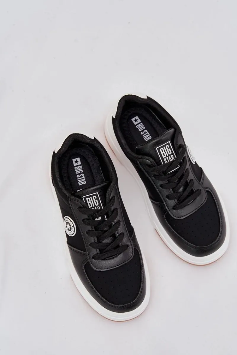 Big Star Shoes Sneakersy Damskie Na Platformie Big Star RR274573 HI-POLY SYSTEM Czarne Czarny