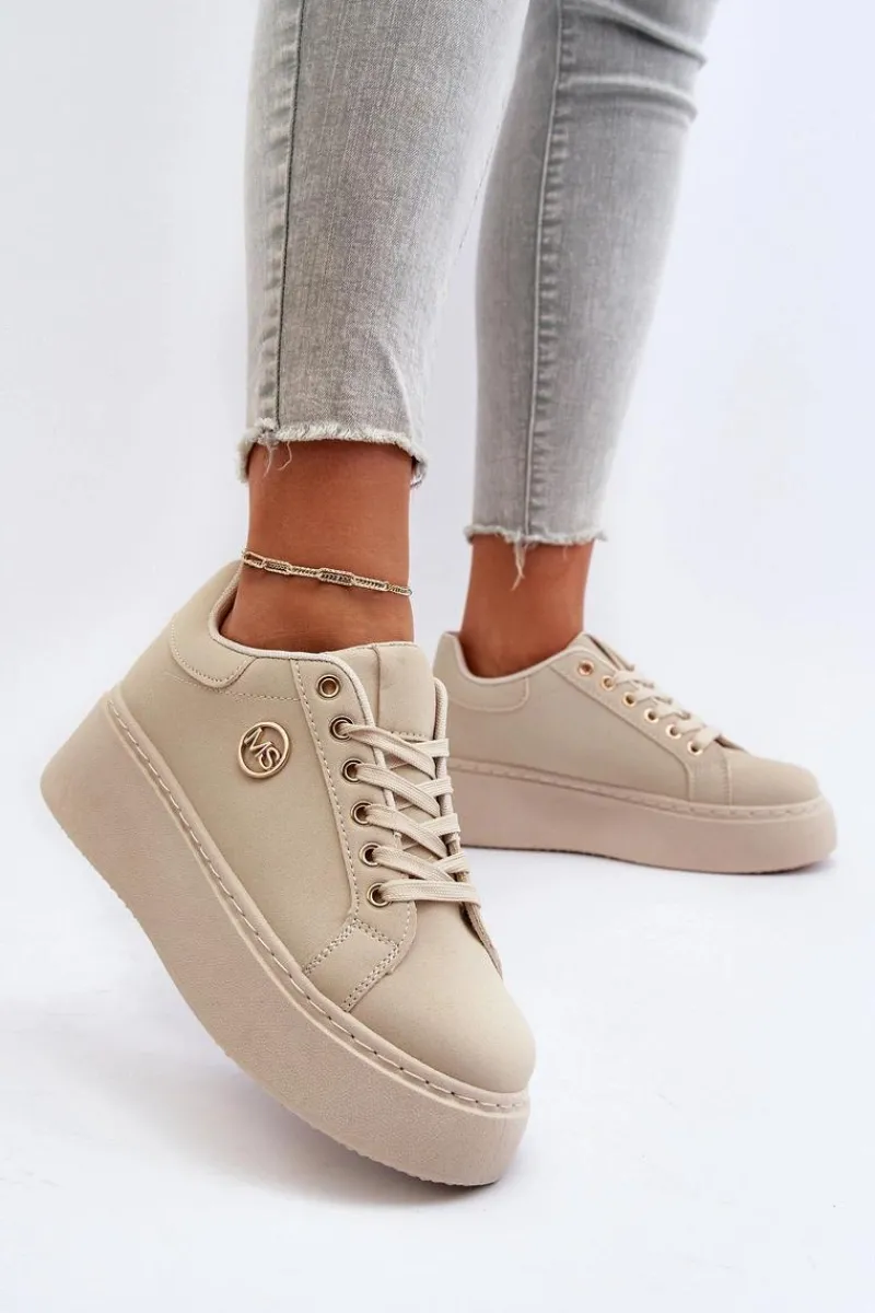 Buty Sportowe Na Platformie|Sneakersy Damskie>Boto Sneakersy Damskie Na Platformie Beżowe Eshen