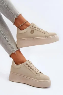 Buty Sportowe Na Platformie|Sneakersy Damskie>Boto Sneakersy Damskie Na Platformie Beżowe Eshen