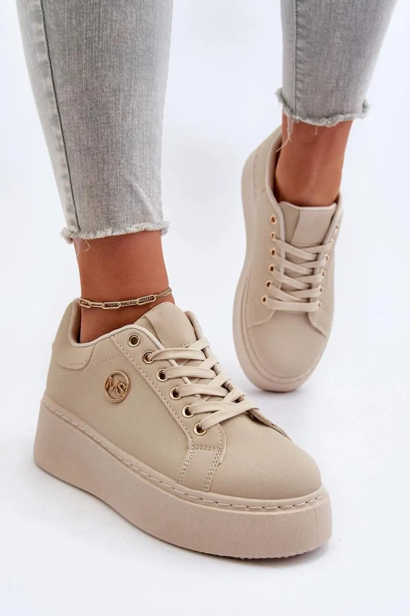Buty Sportowe Na Platformie|Sneakersy Damskie>Boto Sneakersy Damskie Na Platformie Beżowe Eshen