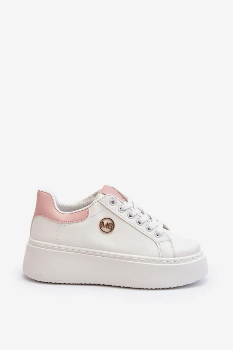 Outlet Sneakersy Damskie Na Platformie Białe Eshen Damskie Buty Sportowe Na Platformie|Sneakersy Damskie